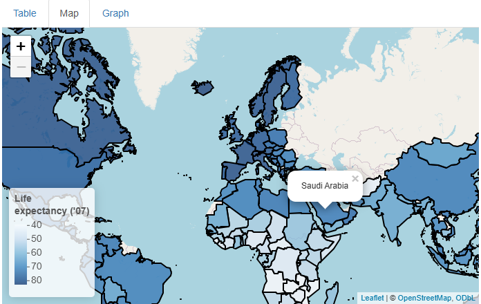 Simple tooltips (pop-ups) that appear and disappear on mouse click, showing each country’s name.